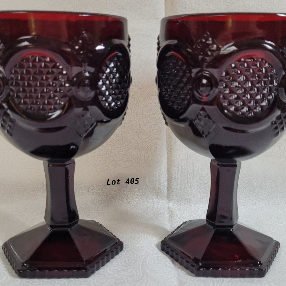 TWO Avon Cape Cod Collection 1876 Wine/Water Goblets Vintage Collectable